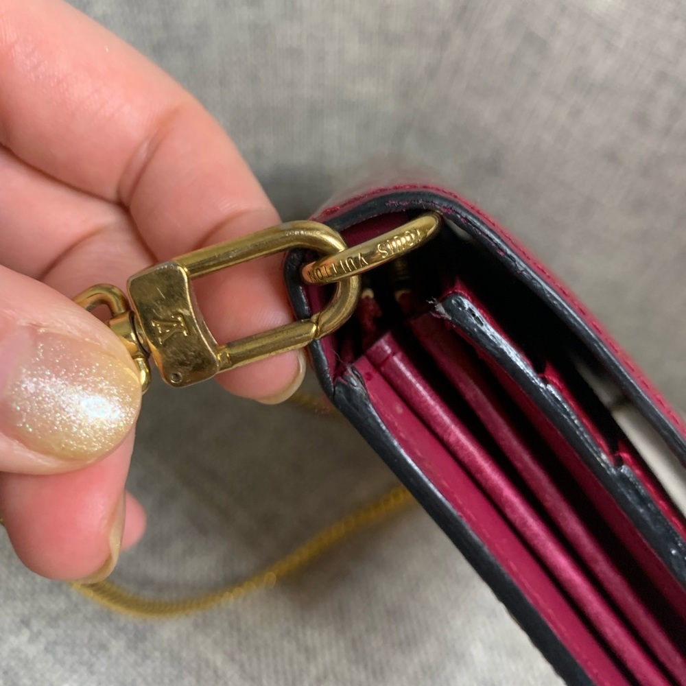 Louis Vuitton Monogram Vernis Portofeuille Sarah Wallet on Chain Pink - Picture 6 of 17